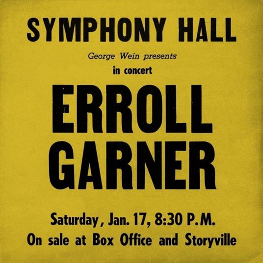 Symphony Hall Concert - CD Audio di Erroll Garner