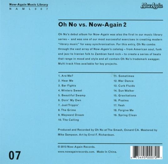 Oh Now vs. Now-Again II - CD Audio di Oh No - 2