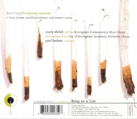 The Passing Measures - CD Audio di David Lang - 2
