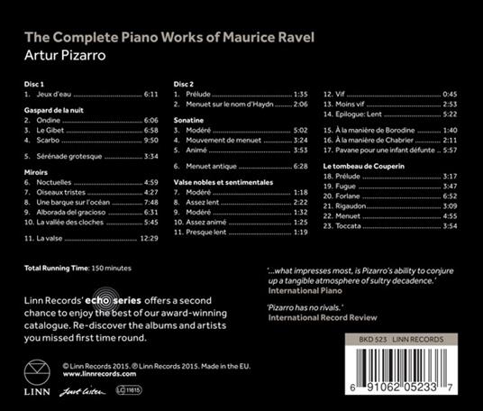 Musica per pianoforte completa - CD Audio di Maurice Ravel,Artur Pizarro - 2
