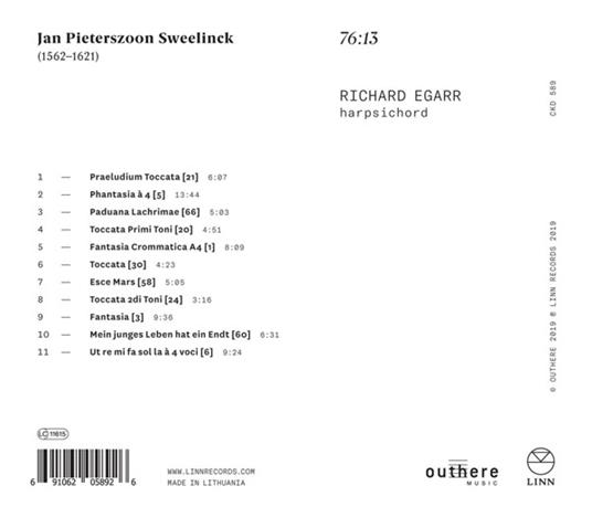 Fantasie, toccate e variazioni - CD Audio di Jan Pieterszoon Sweelinck,Richard Egarr - 2