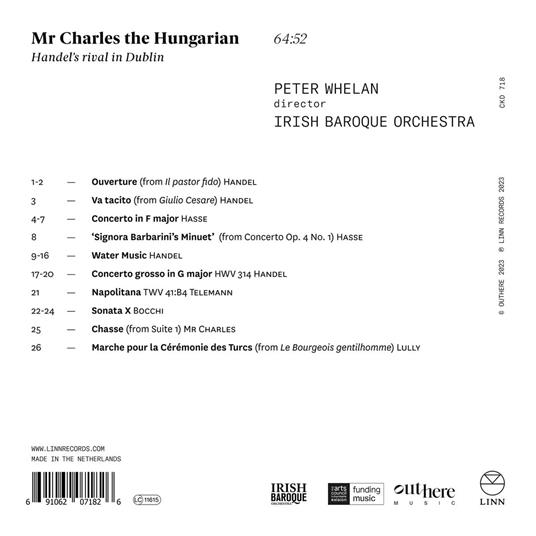 Mr Charles The Hungarian. Handel's Rival in Dublin - CD Audio di Georg Friedrich Händel,Peter Whelan - 2