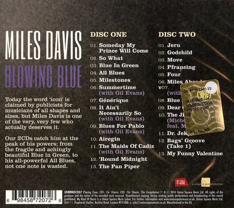 Blowing Blue - CD Audio di Miles Davis - 2