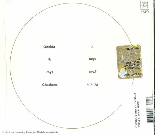 What's Your Sign? - CD Audio di Oneida,Rhys Chatham - 2