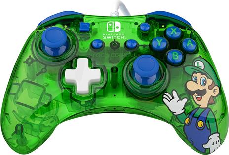 PDP Rock Candy: Luigi Lime Blu, Verde, Traslucido USB Gamepad Analogico/Digitale Nintendo Switch - 2