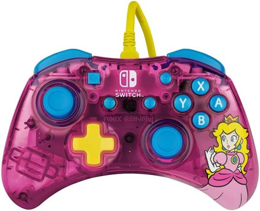 PDP Rock Candy: Bubblegum Peach Rosa, Traslucido USB Gamepad Analogico/Digitale Nintendo Switch