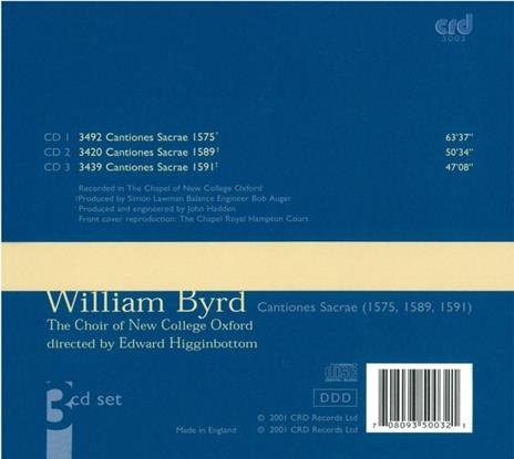 Byrd: Cantiones Sacrae - CD Audio di William Byrd - 2