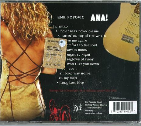 Ana! Live in Amsterdam - CD Audio di Ana Popovic - 2