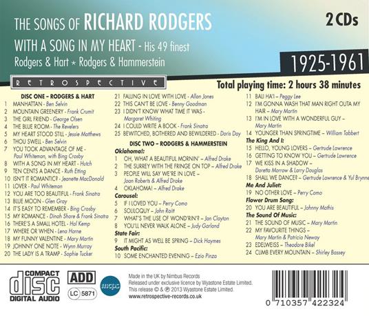 With a Song in My Heart - CD Audio di Richard Rodgers - 2
