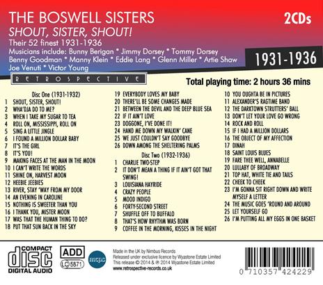 Shout, Sister, Shout! - CD Audio di Boswell Sisters - 2