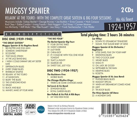 Relaxin' at the Touro - CD Audio di Muggsy Spanier - 2