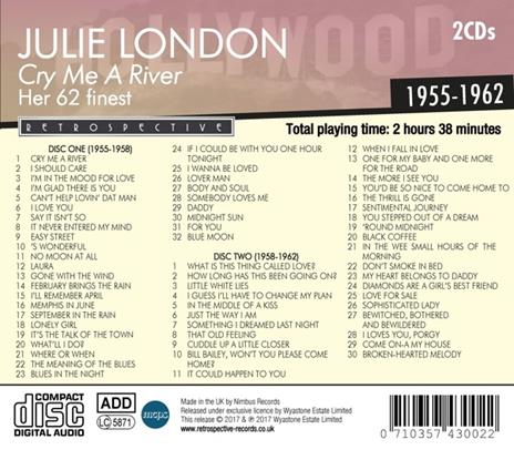 Cry Me a River - CD Audio di Julie London - 2