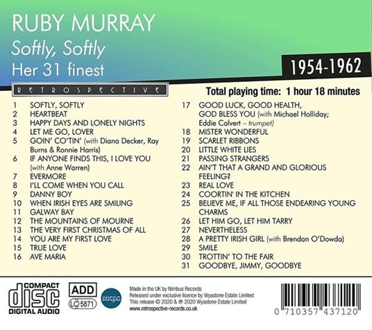 Softly Softly - CD Audio di Ruby Murray - 3