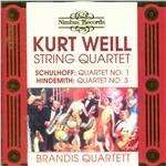 Quartetti per archi - CD Audio di Paul Hindemith,Kurt Weill,Erwin Schulhoff,Brandis Quartet