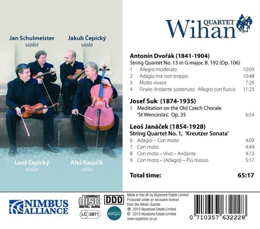 Dvorak-Suk-Janacek - CD Audio di Wihan Quartet - 2