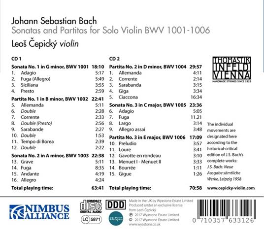 Sonatas & Partitas for so - CD Audio di Johann Sebastian Bach - 2