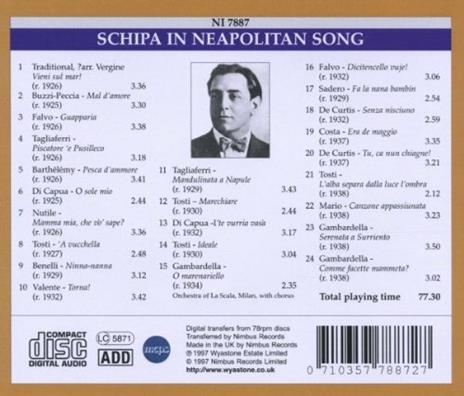 Prima voce. Tito Schipa, in Neapolitan Song - CD Audio di Tito Schipa - 2