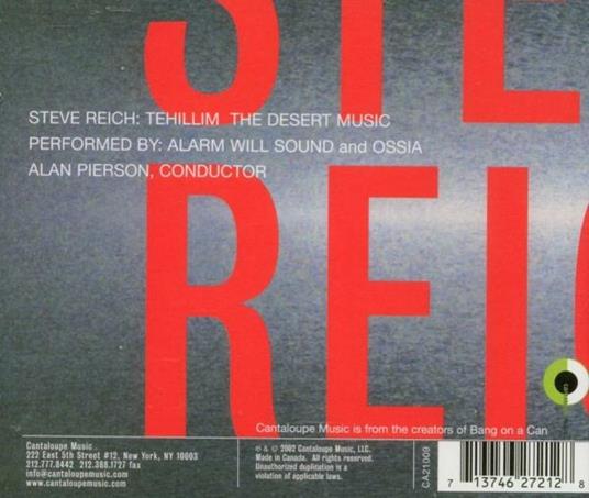 Tehillim - The Desert Music - CD Audio di Steve Reich - 2