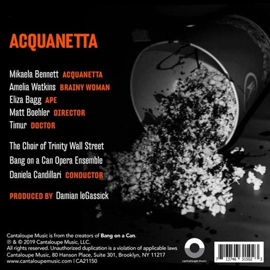 Acquanetta (Trascrizione per ensemble da camera) - CD Audio di Michael Gordon - 2