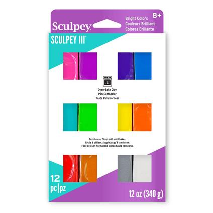 12 paste polimeriche Sculpey - Lucide