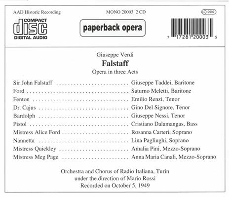 Falstaff (1893) - CD Audio di Giuseppe Verdi - 2