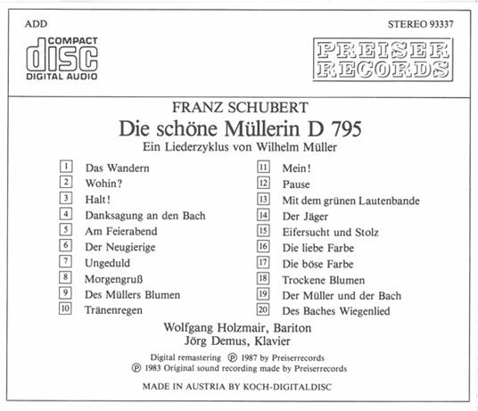 Die Schöne Mullerin - CD Audio di Franz Schubert - 2