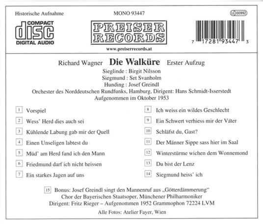 La Valchiria (Selezione) - CD Audio di Richard Wagner,Hans Schmidt-Isserstedt - 2