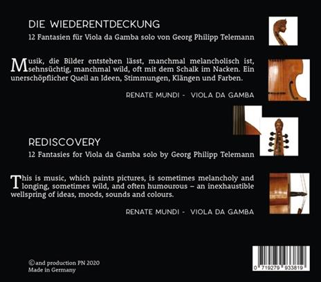 12 Fantasien Fur Viola Da Gamba - CD Audio di Georg Philipp Telemann - 2