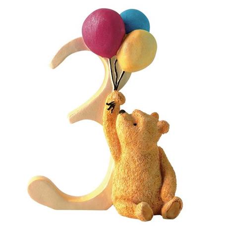 Classic Winnie Age 3 Pooh con Palloncini Numero Compleanno Enesco - 2