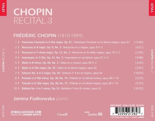 Chopin Recital 3 - CD Audio di Frederic Chopin - 3