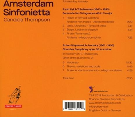 Chamber Symphonies - CD Audio di Pyotr Ilyich Tchaikovsky,Anton Arensky,Amsterdam Sinfonietta - 2