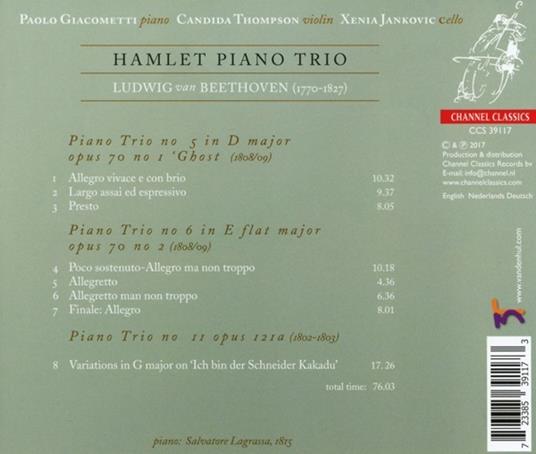 Trii con pianoforte n.5 op.70, n.6 op.70, n.2 op.121a - CD Audio di Ludwig van Beethoven,Hamlet Piano Trio - 2