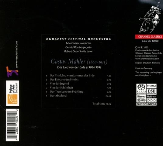 Das Lied Von Der Erde - CD Audio di Gustav Mahler,Ivan Fischer,Budapest Festival Orchestra - 2