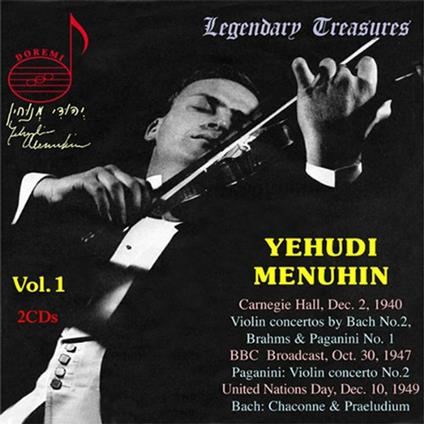 Yehudi Menuhin Vol. 1 - CD Audio di Yehudi Menuhin