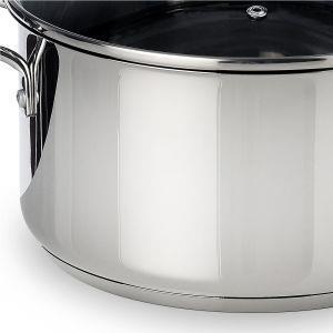 Pentola 24 cm con coperchio in vetro pyrex linea Sintesi Mepra, acciaio  inox 18.10 per piano elettrico, induzione, gas, alogeno, vetroceramica ,  forno, MEPRA S.p.a.