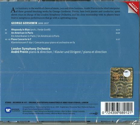 Rapsodia in blu - Concerto in Fa - Un americano a Parigi (Serie Original) - CD Audio di George Gershwin,André Previn,London Symphony Orchestra - 2
