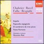 España / Rapsodie espagnole / Il cappello a tre punte (El sombrero de tres picos) / Feste romane - CD Audio di Maurice Ravel,Ottorino Respighi,Manuel De Falla,Emmanuel Chabrier,Riccardo Muti,Philadelphia Orchestra