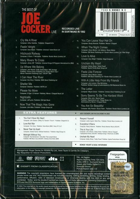 Joe Cocker. The Best of Joe Cocker Live (DVD) - DVD di Joe Cocker - 2