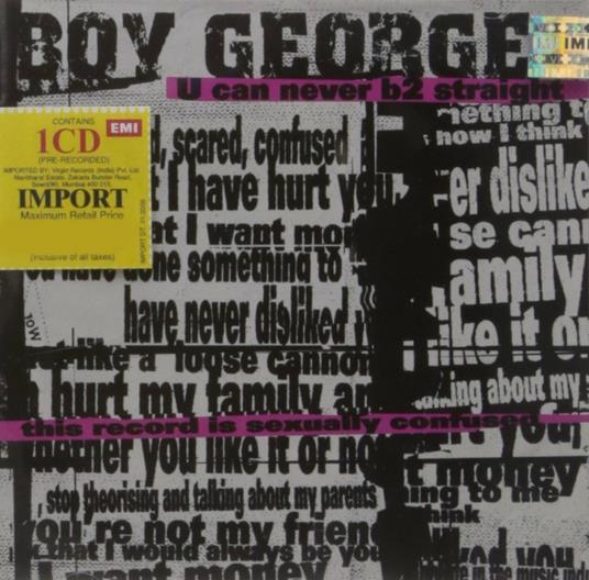 U Can Never B 2 Straight - CD Audio di Boy George