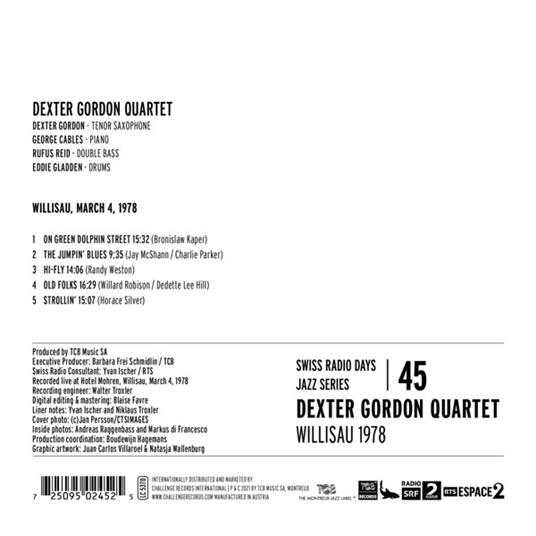 Swiss Radio Days Jazz Jazz Series Vol. 45 - Dexter Gordon Quartet, Willisau 1978 - CD Audio di Dexter Gordon - 2