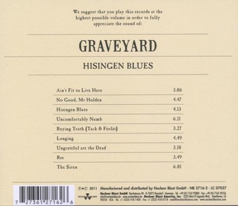 Hisingen Blues - CD Audio di Graveyard - 2