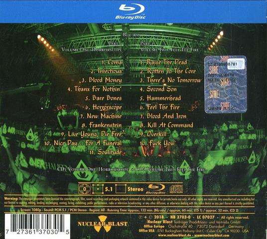 Live in Overhausen (Limited Edition) - CD Audio + Blu-ray di Overkill - 2