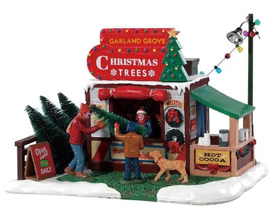 Lemax- Christmas Village Accessory: Garland Grove Tree Lot, Multicolore, 19.90 x 12.80 x 13.60 cm, 83354