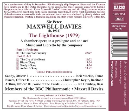 The Lighthouse - CD Audio di Sir Peter Maxwell Davies - 2