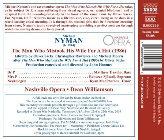 The Man Who Mistook His Wife for a Hat - CD Audio di Michael Nyman - 2