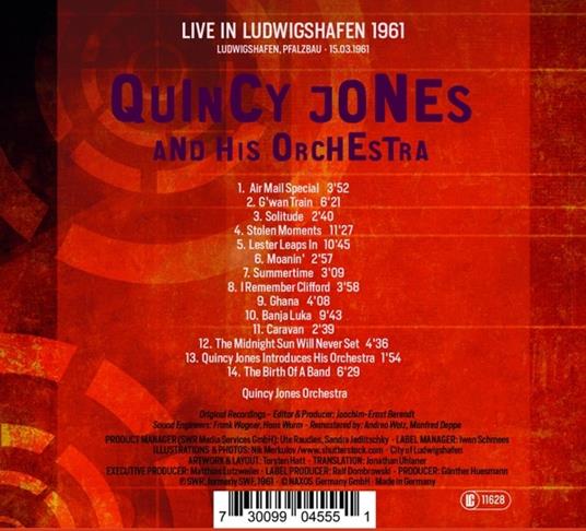 Live in Ludwigshafen 1961 - CD Audio di Quincy Jones - 2