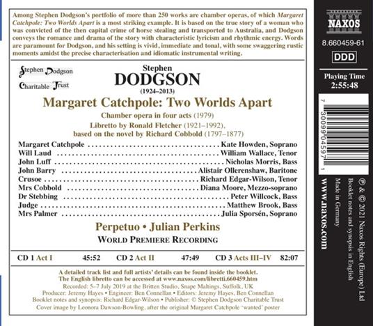 Margaret Catchpole. Two Worlds Apart - CD Audio di Julian Perkins,Stephen Dodgson - 2