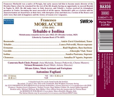 Tebaldo e Isolina - CD Audio di Francesco Morlacchi,Antonino Fogliani - 2