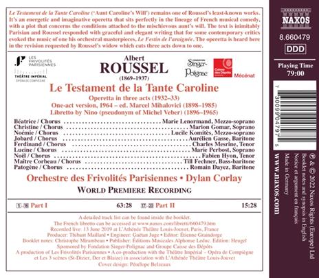 Le Testament de la Tante Caroline - CD Audio di Albert Roussel - 2