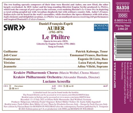 Le Philtre - CD Audio di Daniel-François-Esprit Auber,Cracow Philarmonic - 2